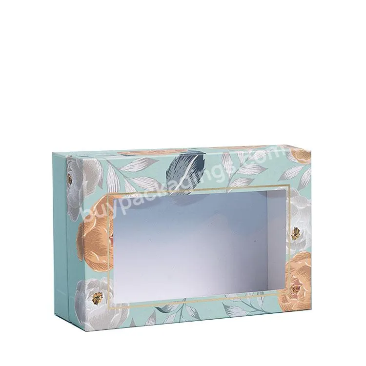 Paper Gift Box With Clear Pvc Window Cardboard Boxes Transparent Packaging Removable Lid