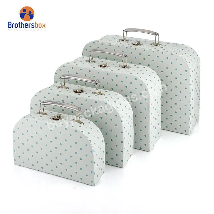Personalized Decorative Small Mini Paper Cardboard Suitcase Shaped Favor Packaging Gift Box With Handle