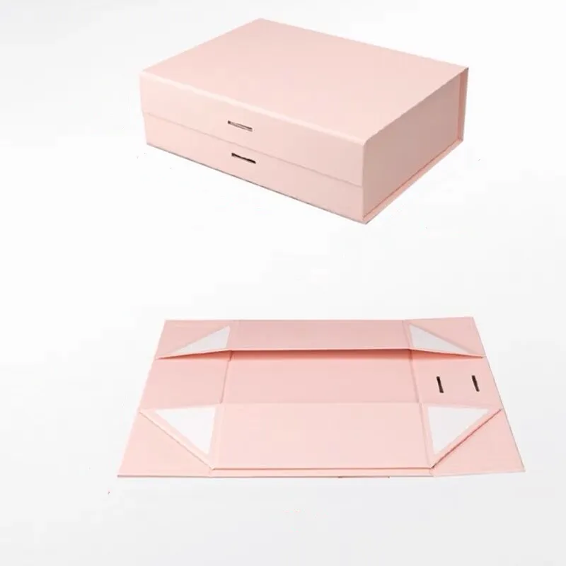 Pink Black Wholesale Custom Logo Premium Luxury Cardboard Paper Gift Wig Hair Extension Magnetic Packaging Box
