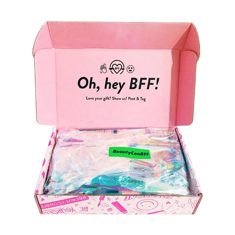 Pink Color Sock Box Packaging Branded Lingerie Mailer Box 2 Piece Paper Box For Panties Bra Underwear Packaging