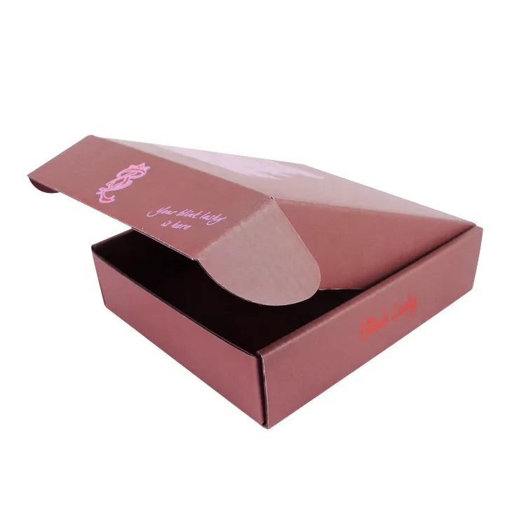 Pink foil stamp logo corrugated shipping mascara cream mink eyelash packaging box