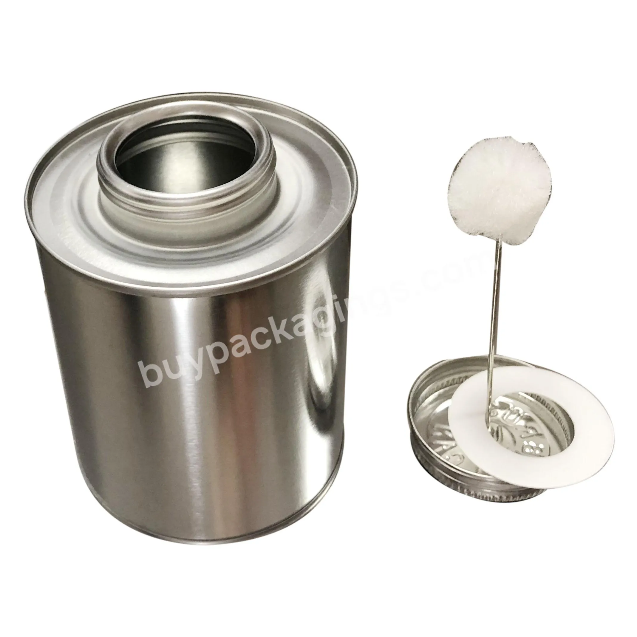 Pint 473ml 16oz Metal Tin Can With Brush For Glue - Buy Can With Brush,Glue Tin Can,Metal Can With Brush.