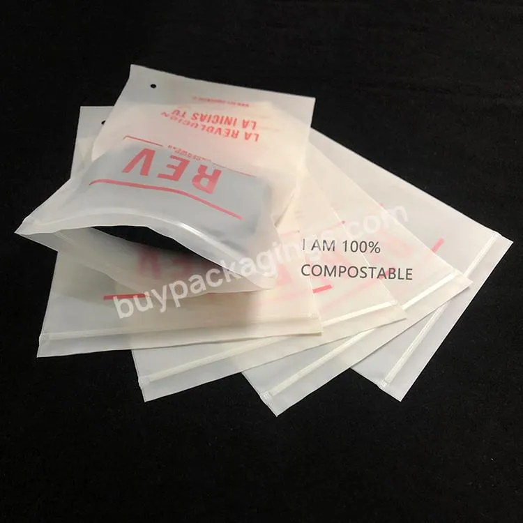 Pla 100% Biodegradable Compostable Corn Starch Clear Transparent Plastic Ziplock Packaging Bags For Clothes - Buy Ziplock Bags Biodegradable Compostable,Cornstarch Biodegradable Clear Bag,100% Biodegradable Bag.