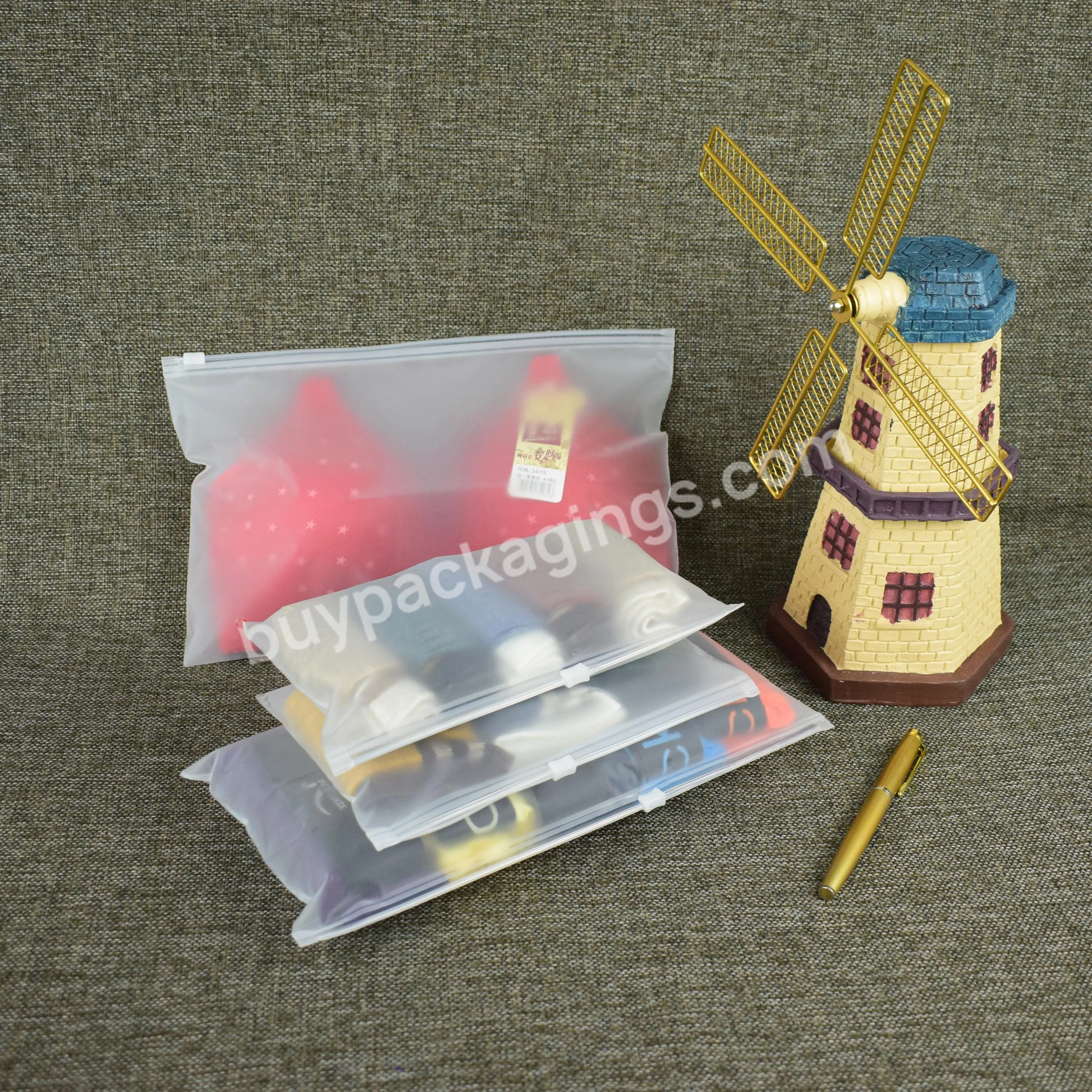 Plastic Packaging Clothing Bag,Plastic Bag With Zipper For Clothing,Frosted Zip Seal Ziplock Plastic Bags For Clothing - Buy Clothing Zip Lock Bag,Plastic Zipper Bag,Clothing Packaging Bag With Logo.