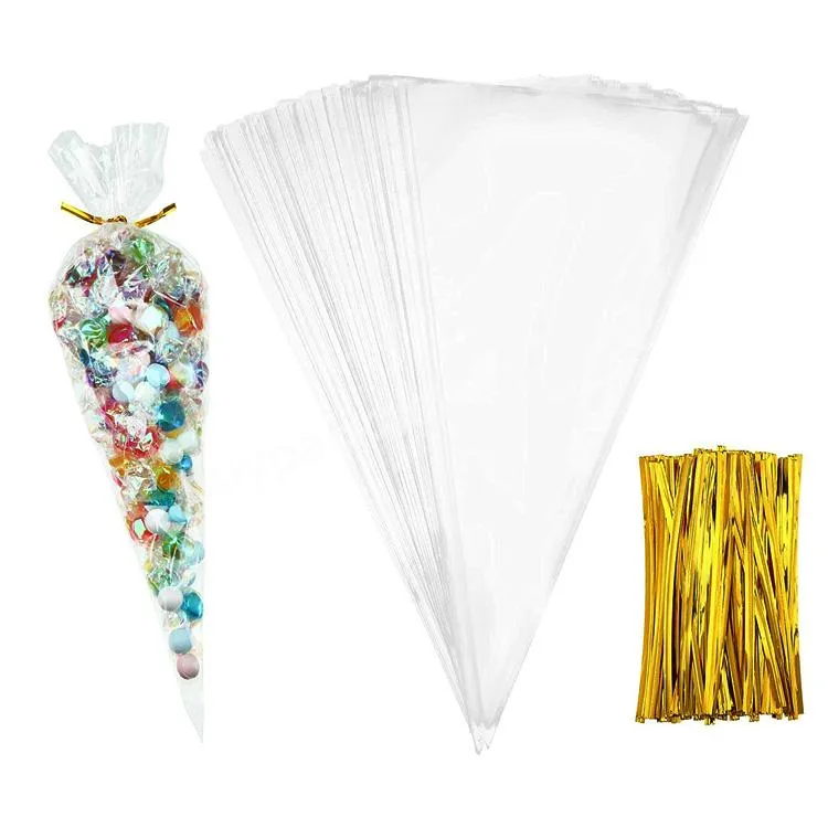 Poly Self Sealing Clear Pop Corn Cone Cookies Candy Cellophane Bags - Buy Cone Cellophane Bags,Clear Cellophane Cello Bags,Pop Corn Cellophane Bags.