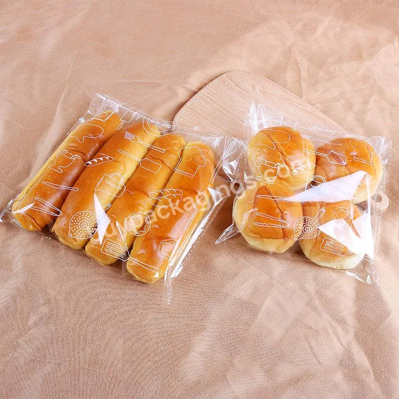 Printed Bakery Bread Cake Tin Tie Heat Cutting Packaging Pp Bag - Buy Custom Logo Transparent Pp Bags,Bread Packing Pp Bags With Tin Tie,Transparent Pp Bags For Bakery.