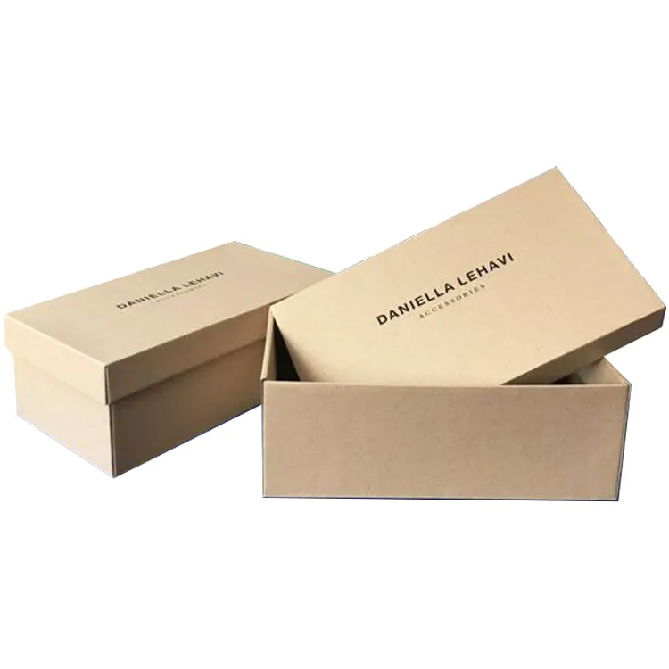 Recyclable kraft printed sport sneaker shoes packaging corrugated cardboard box with custom LOGO