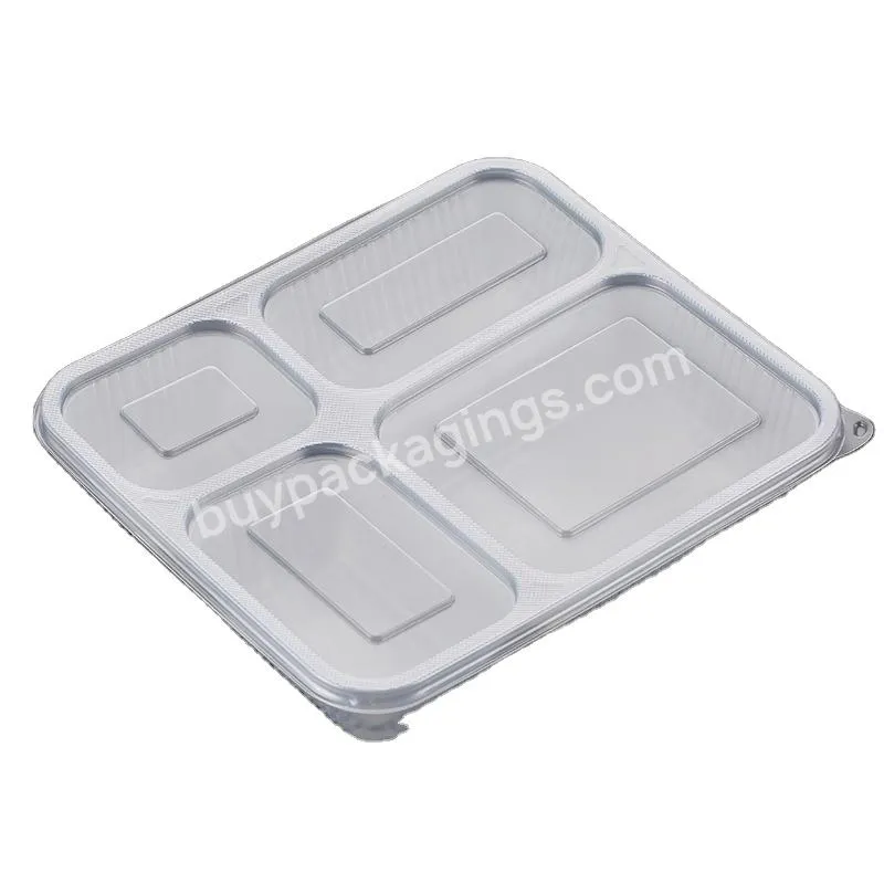 Recyclable Plastic 4 Compartments Lunch Box Plastic Disposable Food Storage Container - Buy Lunch Box,Food Container,Platic Box.