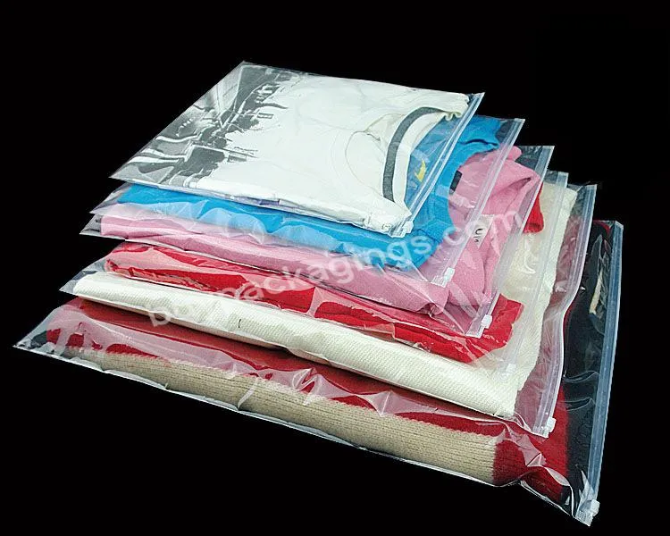 Recycled Clothing Packaging Clear Plastic Resealable Bag Packing Zipped Package For Cloth Zip Lock Bags With Hole - Buy Recycled Packaging Clear Cloth Plastic Resealable Packing Ziplock Clothing Bag With Hanging Hole,Recycled Clothing Plastic Reseala