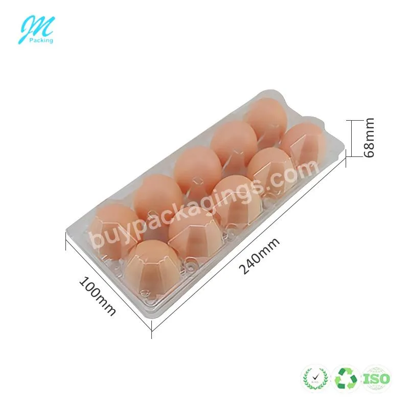 Reusable 10 Holes Blister Egg Tray Packaging Plastic Chicken Egg Carton Packaging