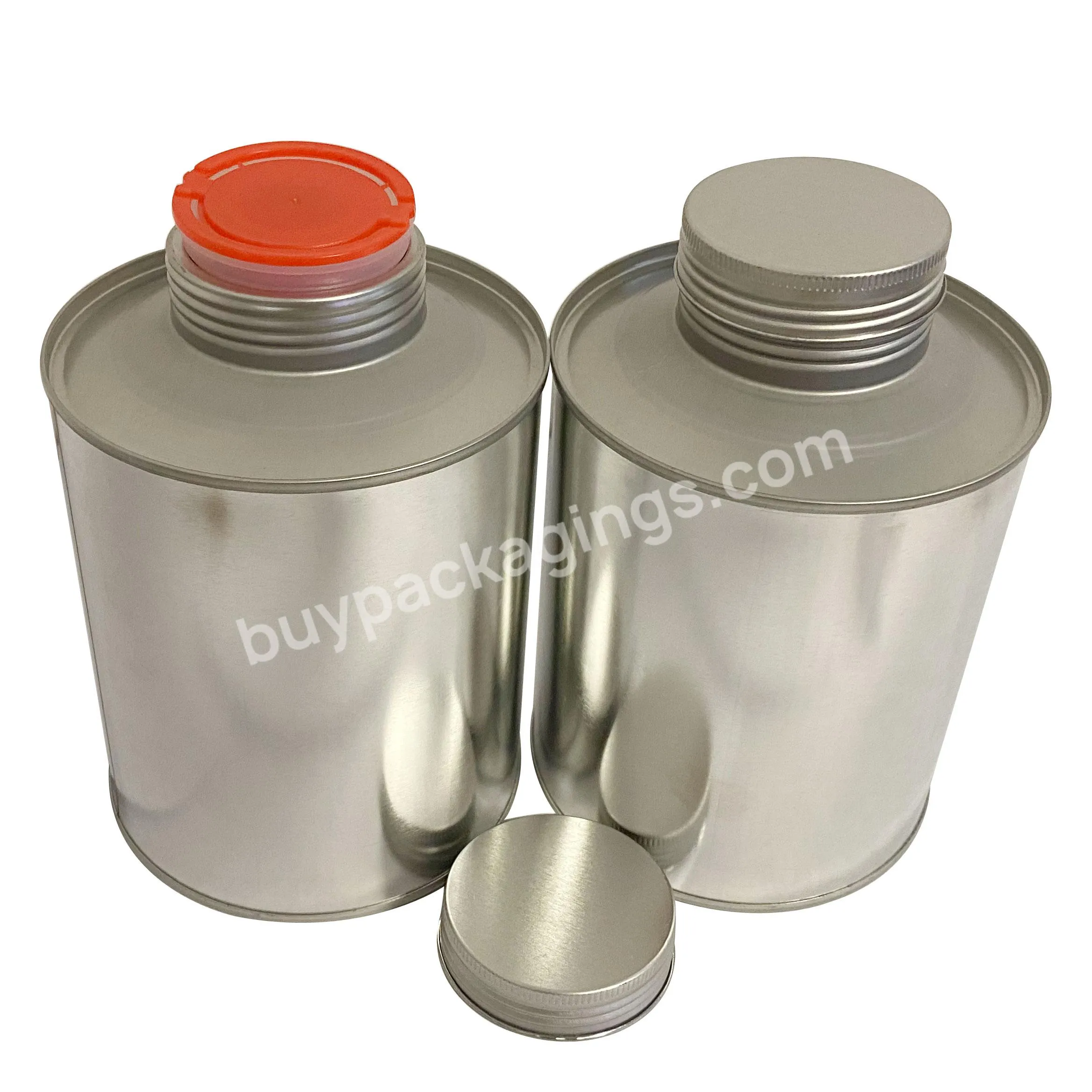 Round Tin Cans With Lids Olive Oil 700ml Edible Engine Oil Tin Cans With 24mm_32mm_42mm Plastic Closures Tin Can Olive Oil - Buy Round Can,Engine Oil Can,Round Engine Oil Can.