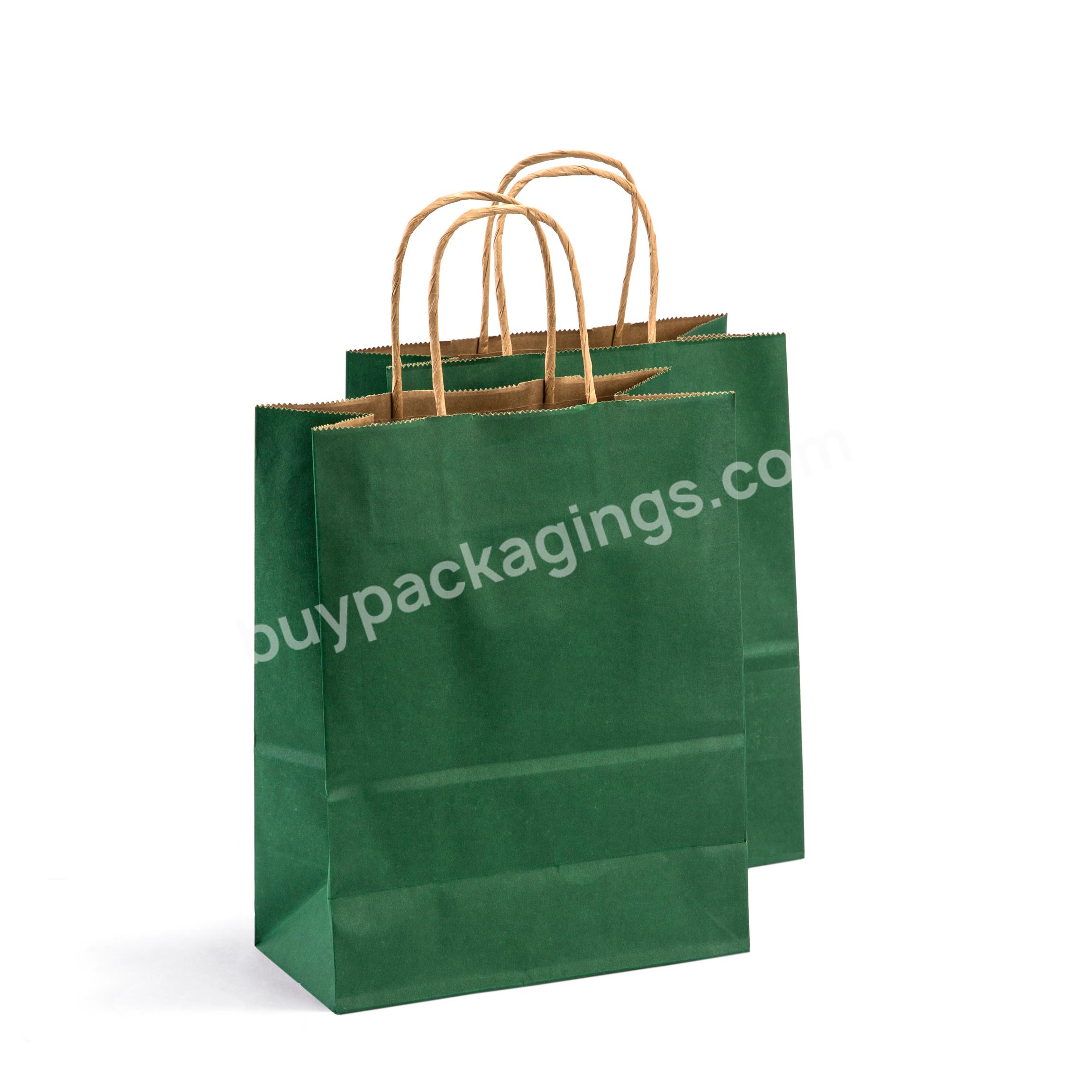 RRD Wholesale Biodegradable Brown Kraft Paper Packaging Takeaway Food Gift Shopping Cosmetic Coffee Tote Bags with Handles