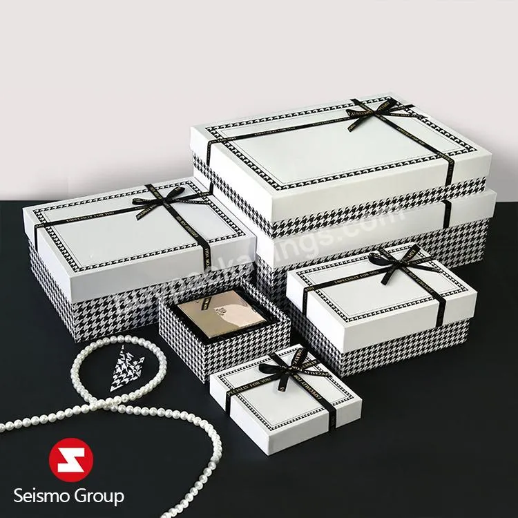 Seismo Custom Black Lid And Base Paper Box Premium Rigid Cardboard Clothing Coffee Cup Mug Set Gift Boxes With Logo For Present