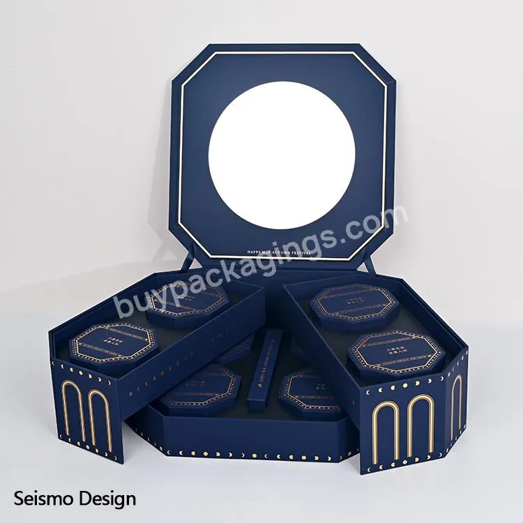 Seismo Package Solution Luxury Custom Gift Box Square Design Specialty Paper Double Packaging Box with Mirror For Festival Gift