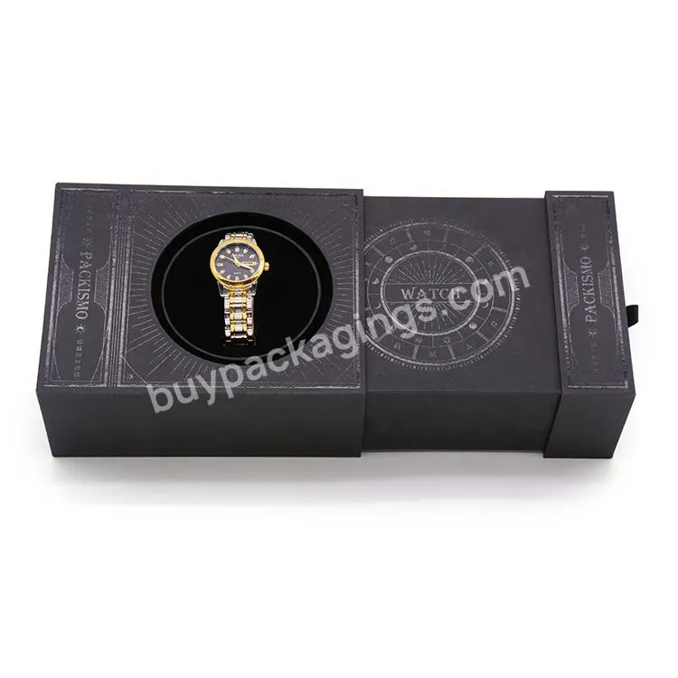 Seismo Package Watch case packaging latest design black pull automatic lift watch storage box