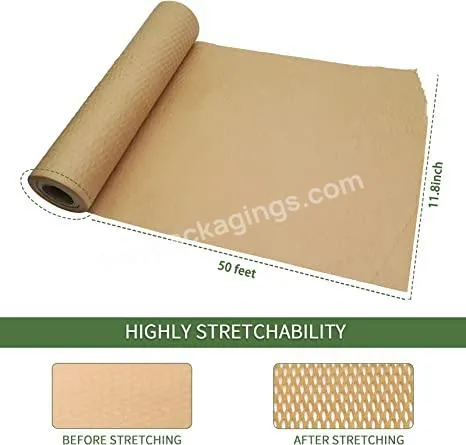 The New Listing Eco-friendly Packaging Kraft Filling Buffer Protective 30cm*250m Honeycomb Wrapping Paper Roll - Buy Honeycomb Paper Packaging,Kraft Paper Honeycomb,Honeycomb Kraft Paper Roll.