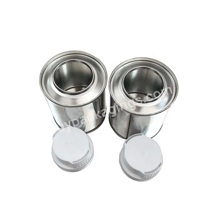 Tinplate Material 125 Ml Silver Finish Round Tin Cans With Plastic Lids For Paint Sample - Buy Tin Cans With Plastic Lids,125 Ml Round Tin Cans,Tin Cans For Paint Sample.