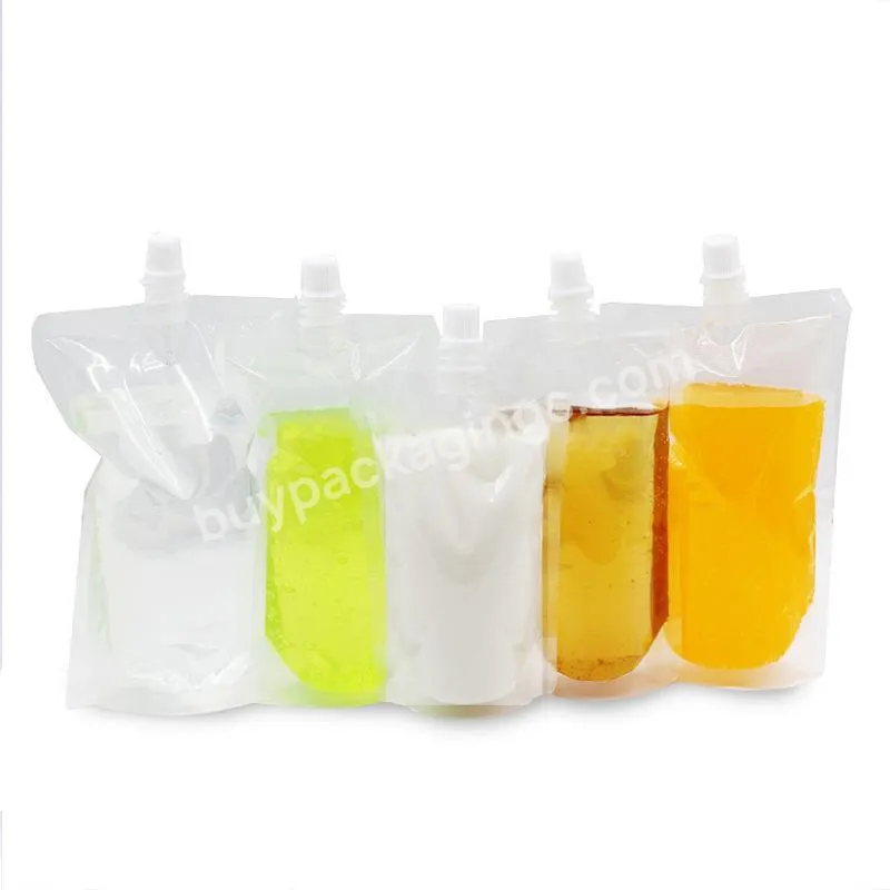 Transparent Clear Spout Pouch Plastic Drink Bag Plastic Squeeze Pouch Wine Flask Pouch Nozzle Bag For Juice Sauce - Buy Drink Pouch Bag,Spout Pouch Bag,Squeeze Nozzle Pouch Bag.