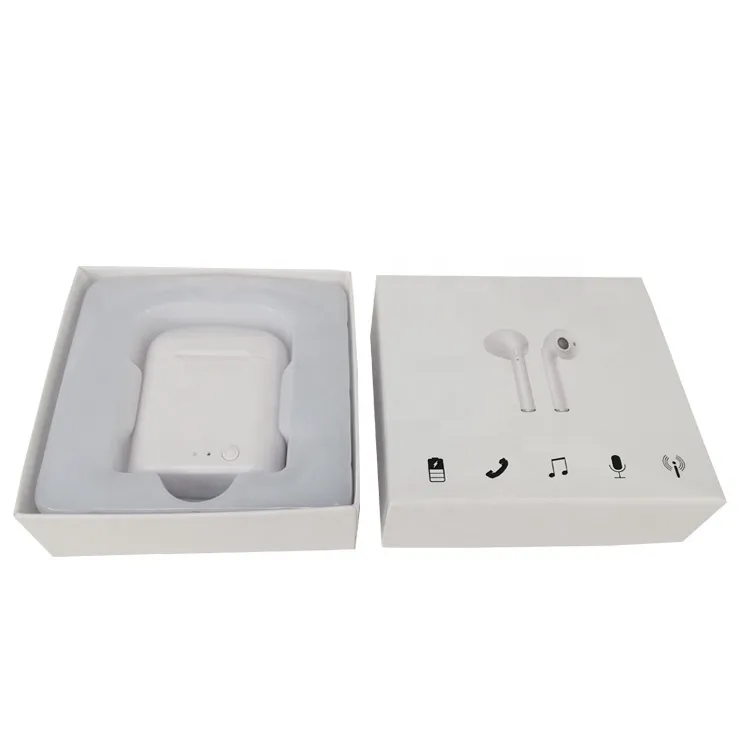 white custom wireless headphones paper box rigid cardboard earbuds packaging with insert