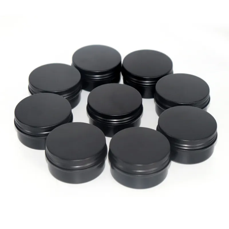 wholesale 1oz 2oz 4oz 8oz black round empty candle cream lip balm metal aluminium tin can custom screw lid tin box candles