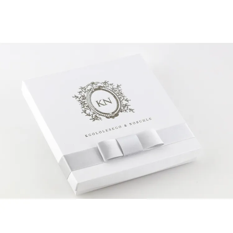 Wholesale a5 silk wedding velvet invitation card gift box luxury