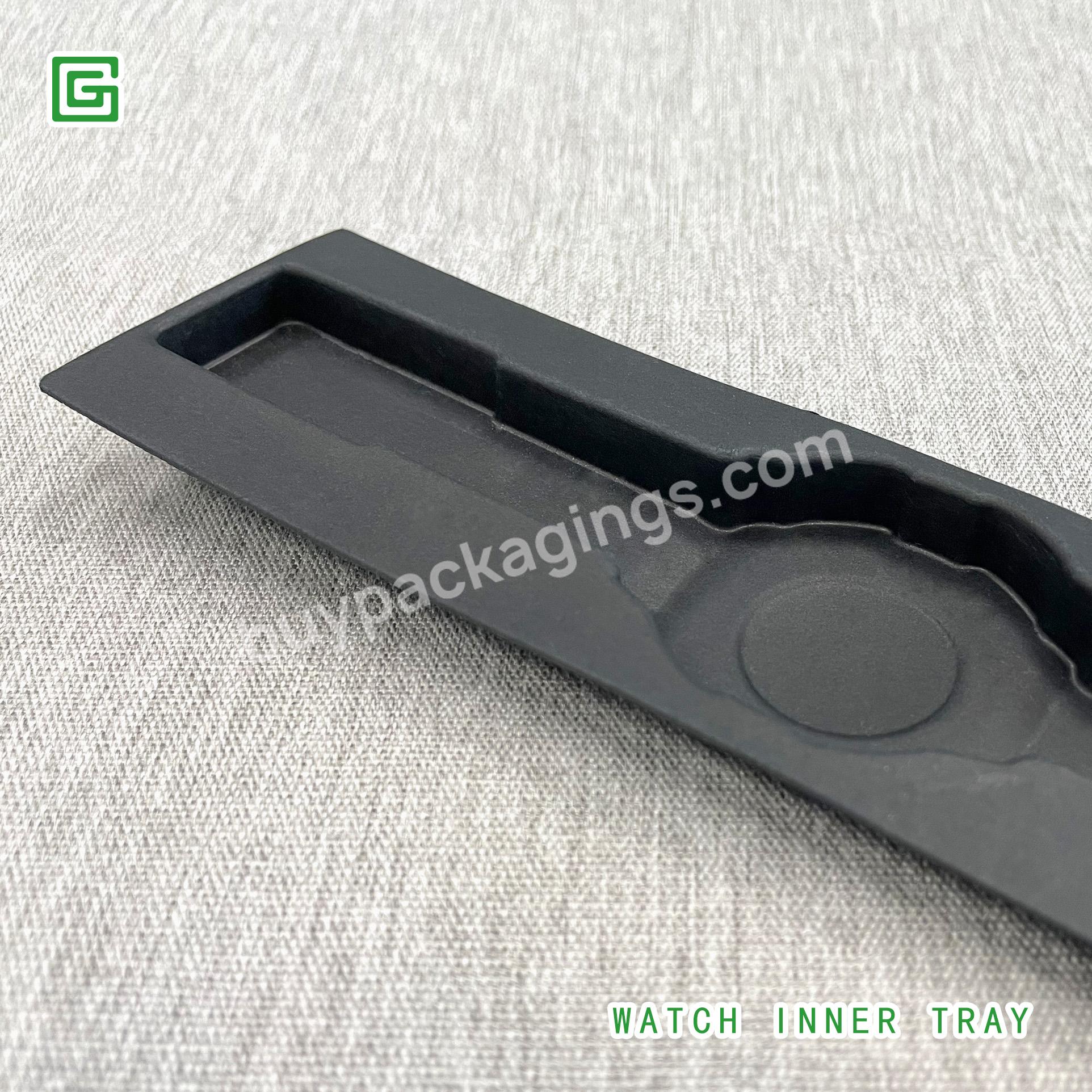 Wholesale Biodegradable Bagasse Molded Paper Pulp Eco-friendly Packaging Inner Tray For Watch - Buy Black Mold Pulp Tray,Accessories Paper Tray,Packaging Box With Black Tray.