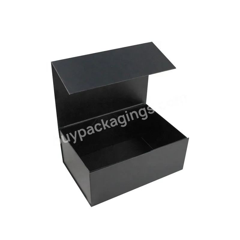 Wholesale Black Card Paper Anti Scratch Folding Magnetic Paper Gift Box With Hot Stamping Logo