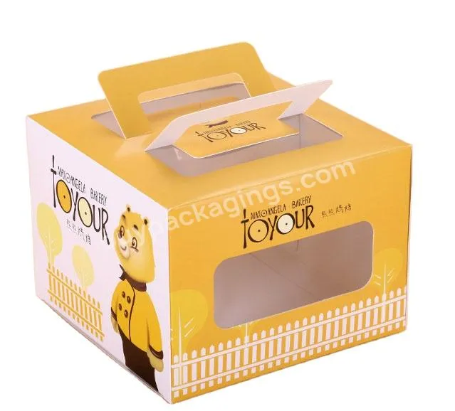 Wholesale Clear Handle Boxes Customizable Custom Bento Paper Packaging Luxury Pop Birthday Window Cake Box - Buy Cake Box With Window And Handle,Paperboard Paper Portable Cheese Cake Packing Boxes,Cardboard Paper Birthday Cake Box.