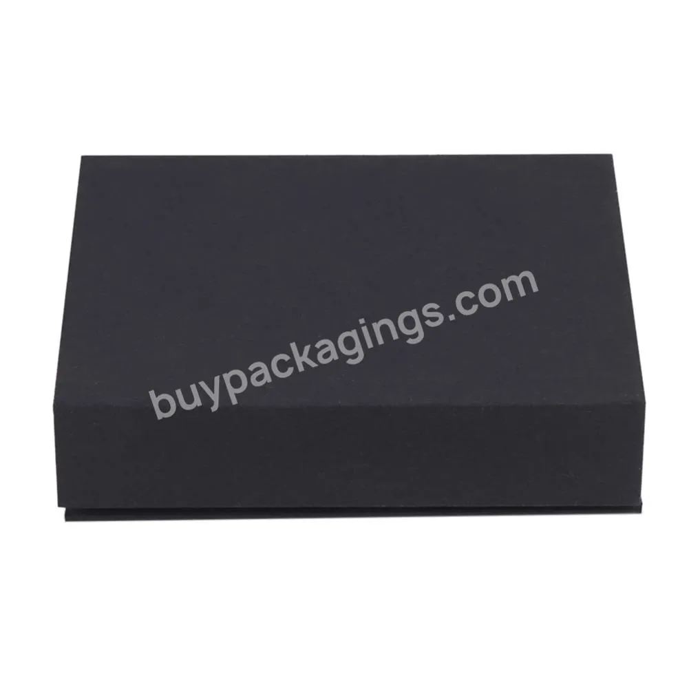 Wholesale Custom Flip Cover Cardboard Box Wedding Black Packaging Paper Box Magnetic Meeting Gift Box With Insert
