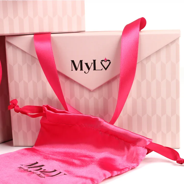 Wholesale Custom Logo Pink Magnetic Cardboard Paper Gift Premium Wig Luxury Hair Extension Packaging Box