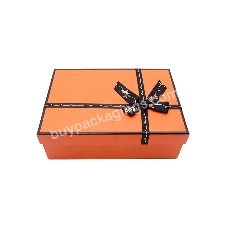 Wholesale Custom Logo Printed Luxury Rigid Gift Box Packaging Cardboard Boxes With Lid Ribbon