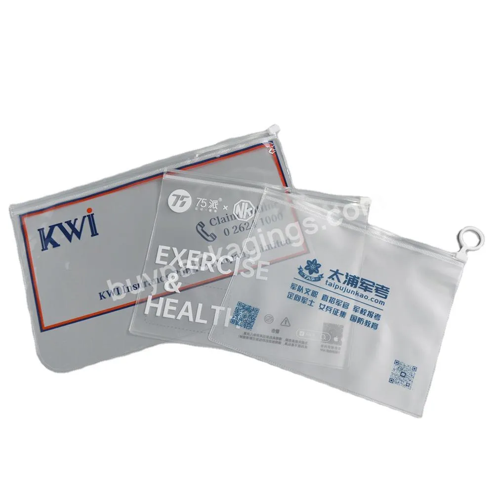 Wholesale Custom Logo Universal Recyclable Matte Clear Pvc Frosted Slider Or Ring Seal Zip Lock Packaging Pouch Pvc Zipper Pouch - Buy Pvc Zipper Pouch,Custom Travel Transparent Pvc Toilet Cosmetic Bag Clear Make Up Pouch With Zipper,Custom Small Pla