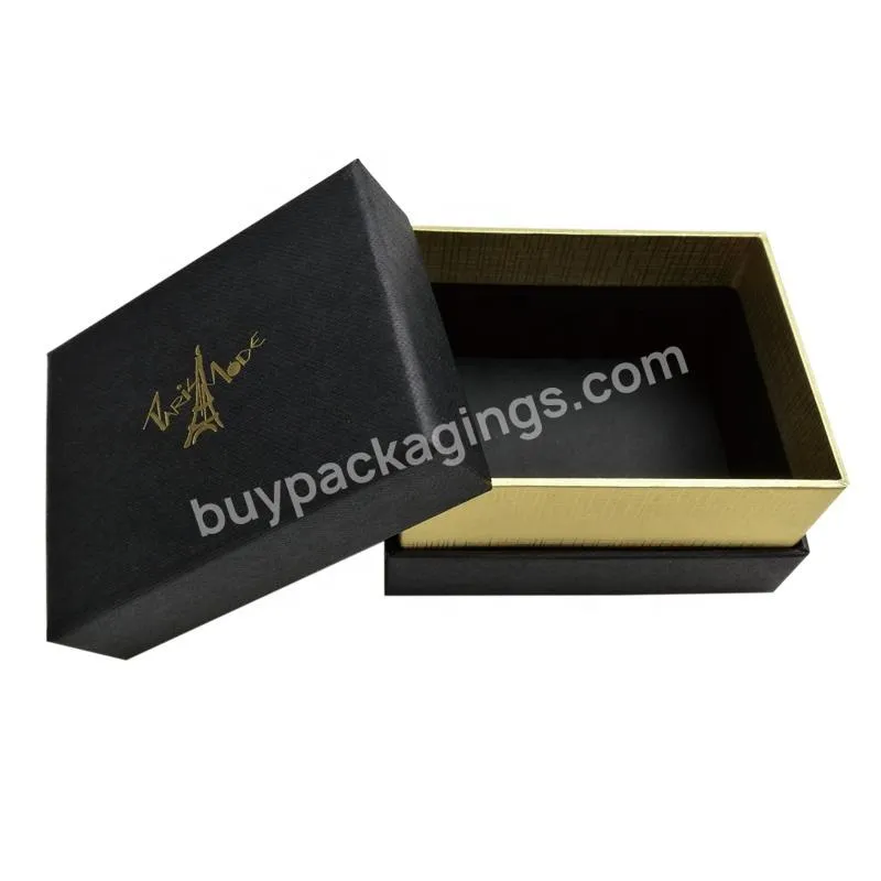 Wholesale Customize Gift Packaging Paper Lid And Base Box Luxury Black Lid And Base Wallet And Belt Box