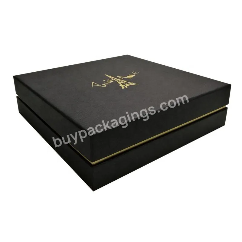 Wholesale Customize Gift Packaging Paper Lid And Base Box Luxury Black Lid And Base Wallet And Belt Box