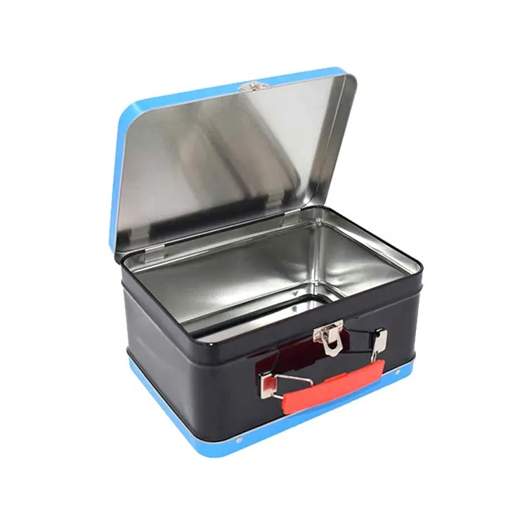 Wholesale Factory Custom Tin Tool Box with Hinged Lids Packaging for Tea Metal