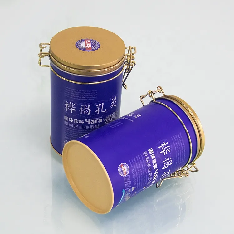 Wholesale Factory High Quality Round Metal Box Custom Printed Food Grade Tea Coffee Large Tin Cans