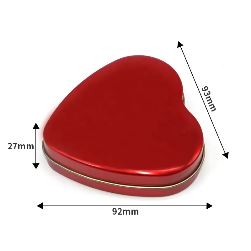 Wholesale Heart Shape Chocolate Tin Box Valentines Party Gift Packaging Metal Tin Case