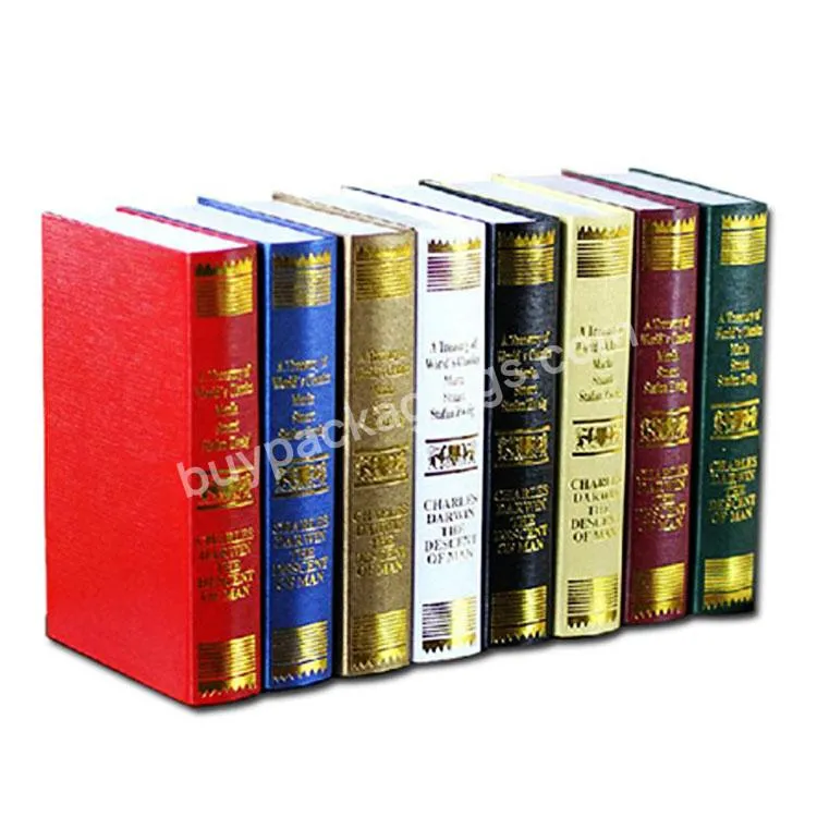 Wholesale packaging boxes gift box book shaped box cheap high quality decorative Fake book with hot stamping