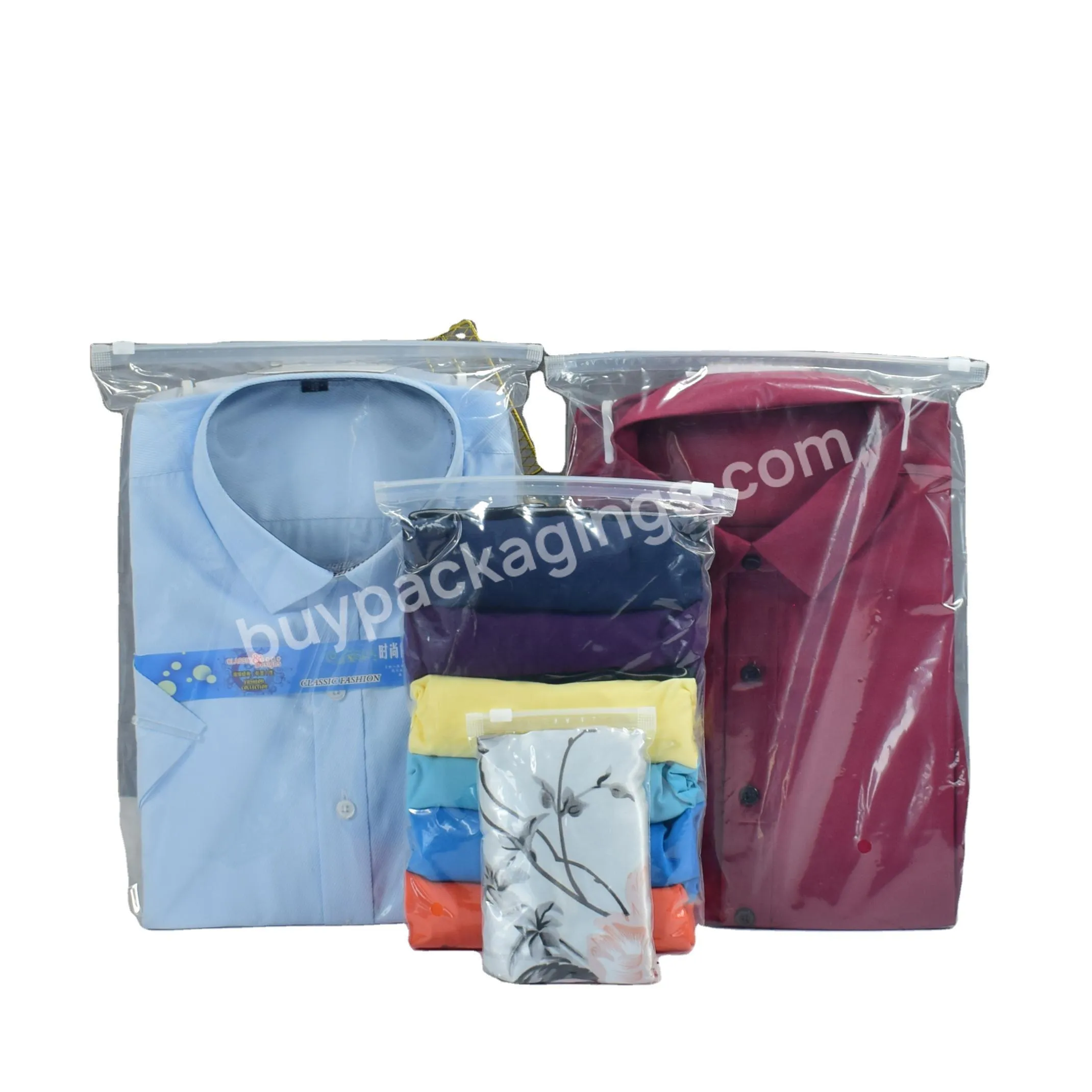 Wholesale Plastic Clear T Shirt Packing Custom Logo Poly Small Zipper Packaging Bag For Apparel Clothing Factory Stores - Buy Packaging Bags For Clothing,Clothes Storage Bag,Customize Clothes Bags.