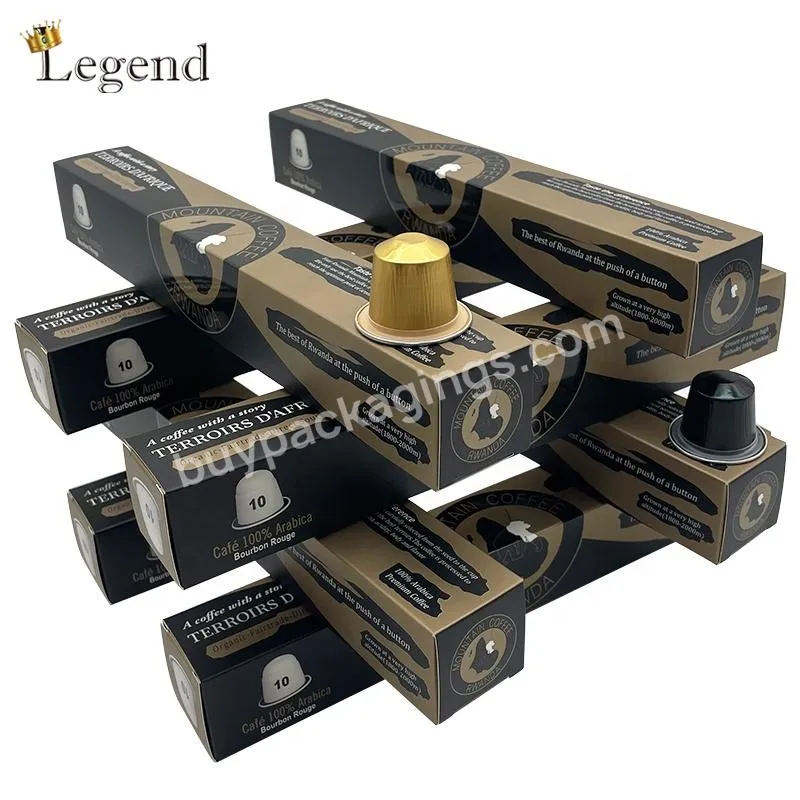 Wholesaler High End Gold Printing Paper Boxes Recycled Material Nespresso Capsules Tea Packaging Luxury Custom Coffee Gift Box