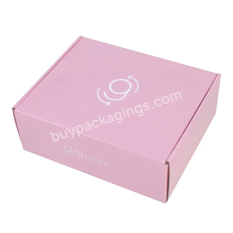 Wholesales Custom High Quality Corrugated Paper Pink Color With White Logo Printing Mailer Box