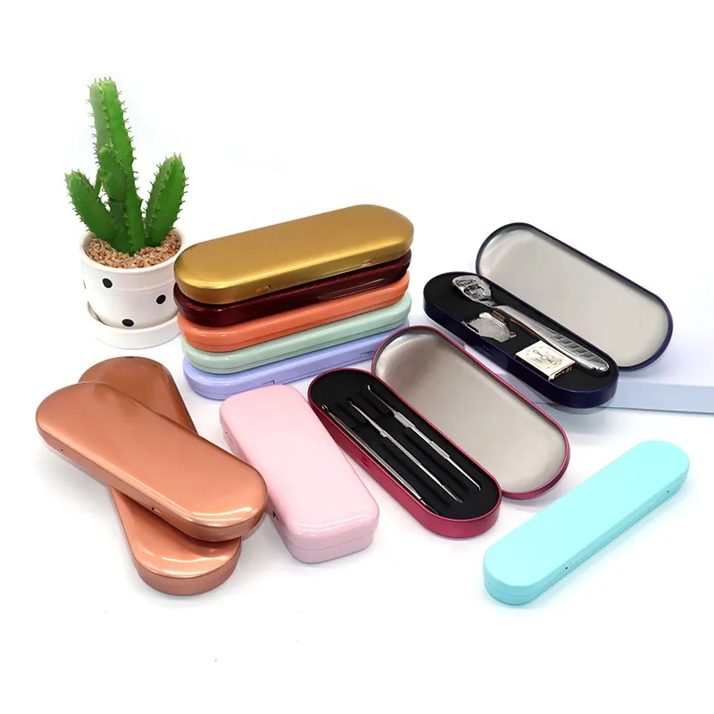 XPD Customized Printed Embossed Square Small Printed Hinged Eyebrow Pencil Eye Shadow Makeup Metal Tin Box Tin Container