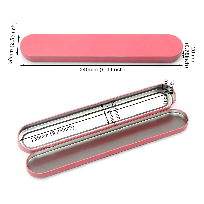 XPD Hinged Pen Pencil Stationery Box Tweezers Packaging Beauty Pedicure Tool Storage Tin Box Cosmetics Small Pencil Tin Case