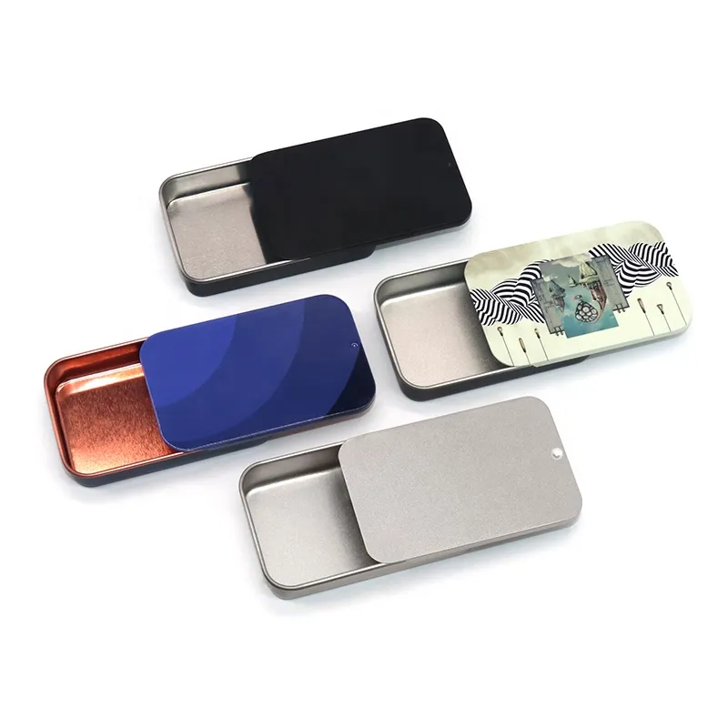 XPD Mini Solid Cologne Container Pill Chewing Gum Band Aid Sliding Lid Aluminum Tin Box Lip Balm Tin Container