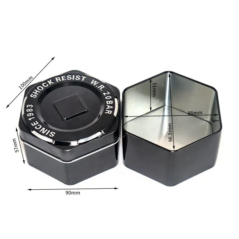 XPD New Design Easy Open Lid Medicine Triangle Tin Can Round Edges Hexagon Tin Box Can