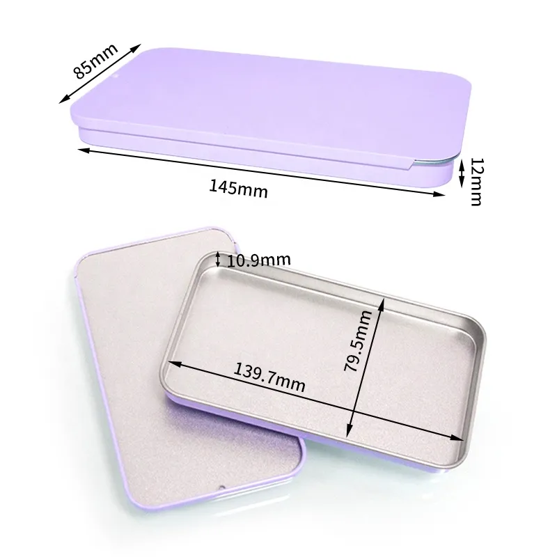 XPD Personalized Business Card Holder Tin Box For Mint Lip Balm Solid Perfume Soap Packaging Slide Top Metal Rectangle Tin Can