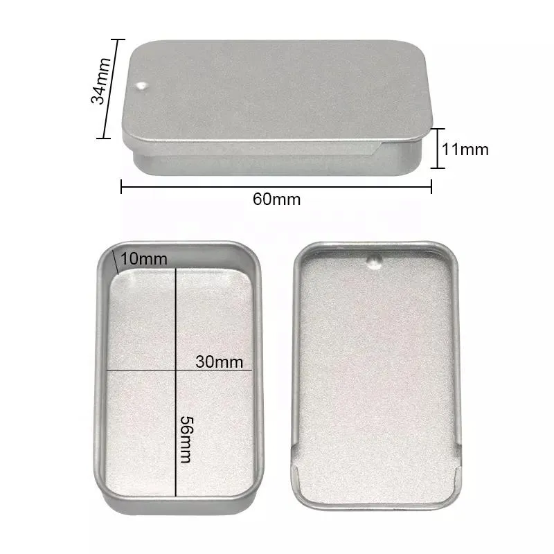 XPD Slide Tin Case For Usb Herbs Breath Mint Chewing Gum Eyebrow Gel Beard Balm Solid Cologne Storage Tin With Slide Top Lid