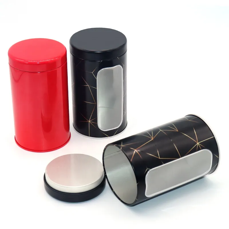 XPD Wholesale Airtight Tea Tin Box Metal Tea Canister With Lid Round Custom Coffee Tea Tin Can Container With Lid