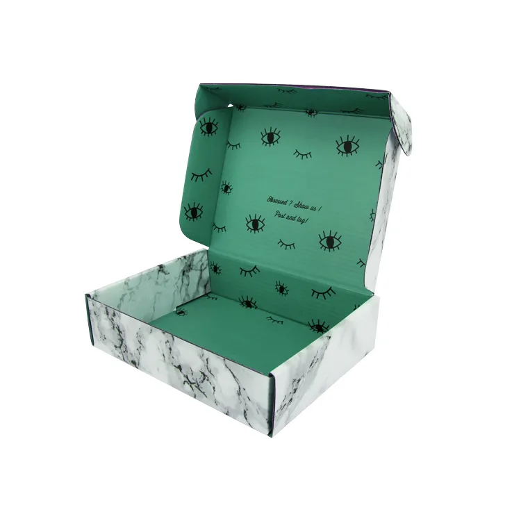 Yilucai Custom Marble Printing Carton Folding Corrugated Cardboard Packaging Shipping Mail Box