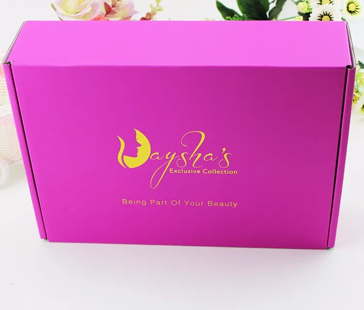 Yilucai Custom Print Logo Paper Cardboard Hair Bundle Packaging Box